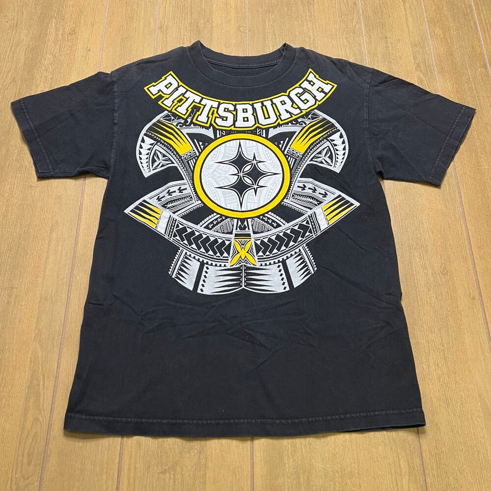 Vintage‎ Pittsburgh Steelers short-sleeve tribal-style patterns Sz S/M Y2K